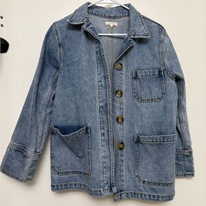 Whimsy + Row Classic Oversized Blue Denim Jacket